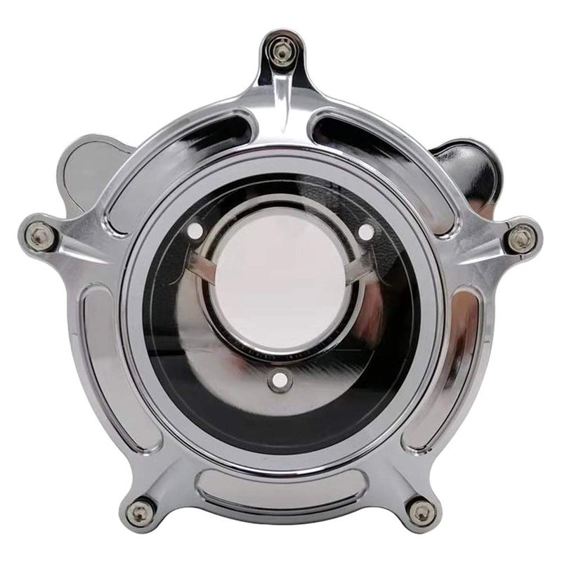 AGECO Harley Air Cleaner Chrome See Through Intake Filter Kit Cnc Cut for Motorcycle Dyna 2000 - 2017 Softail 2000 - 2015 Touring 2000 - 2007 Fitment - B (Gray) - Image 2